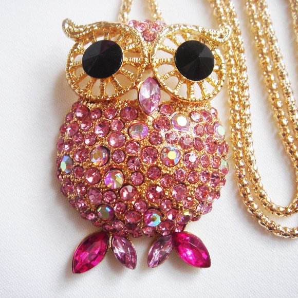 PINK OWL NWT BETSEY JOHNSON NECKLACE - Picture 2 of 3